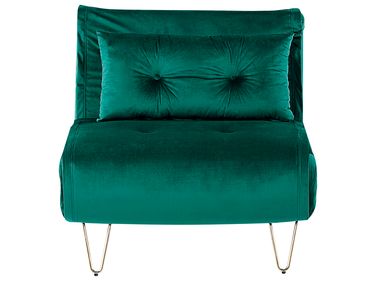 Fauteuil convertible VESTFOLD Velours Vert foncé