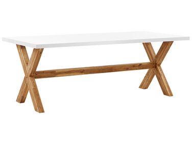 Garden Dining Table OLBIA 200 cm 100 cm Concrete White