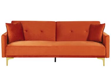 Canapé-lit 3 places LUCAN Velours Orange