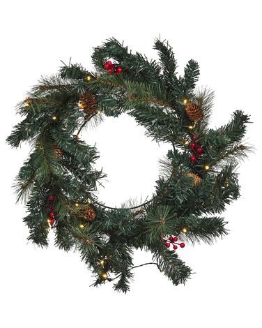 Kerstkrans LED TENALA Groen 60 cm