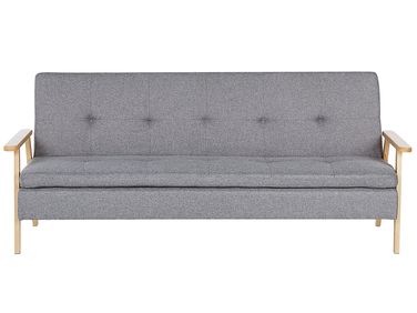 Sofa Bed 3 Seater TJORN Fabric Light Grey