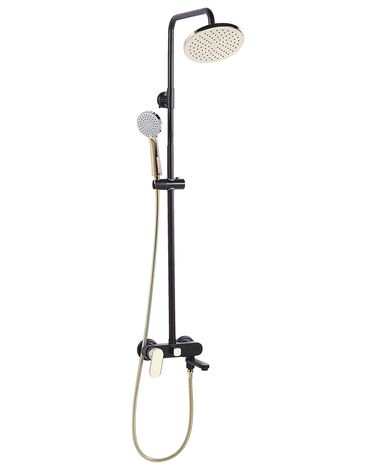 Ensemble de douche avec mitigeur et douche de pluie GURARA Noir/doré