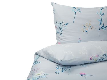 Duvet Cover Set EVERGREEN Sateen Cotton 220 x 240 cm Light Blue