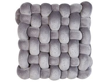Coussin SIRALI Velours 30 x 30 cm Gris Unicolore