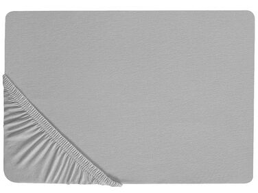 Drap housse HOFUF Coton 90 x 200 cm Gris clair