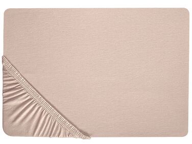 Drap housse HOFUF Coton 160 x 200 cm Beige