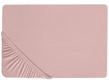Drap housse HOFUF Coton 140 x 200 cm Rose
