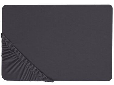 Drap housse HOFUF Coton 160 x 200 cm Noir