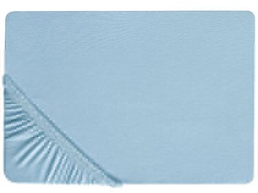 Drap housse HOFUF Coton 160 x 200 cm Bleu clair