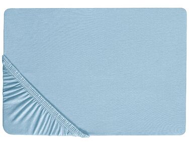 Fitted Sheet HOFUF Cotton 200 x 200 cm Light Blue