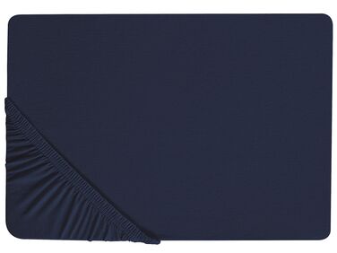 Fitted Sheet HOFUF Cotton 90 x 200 cm Navy Blue