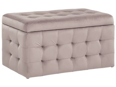 Pouf de rangement MICHIGAN Velours Rose