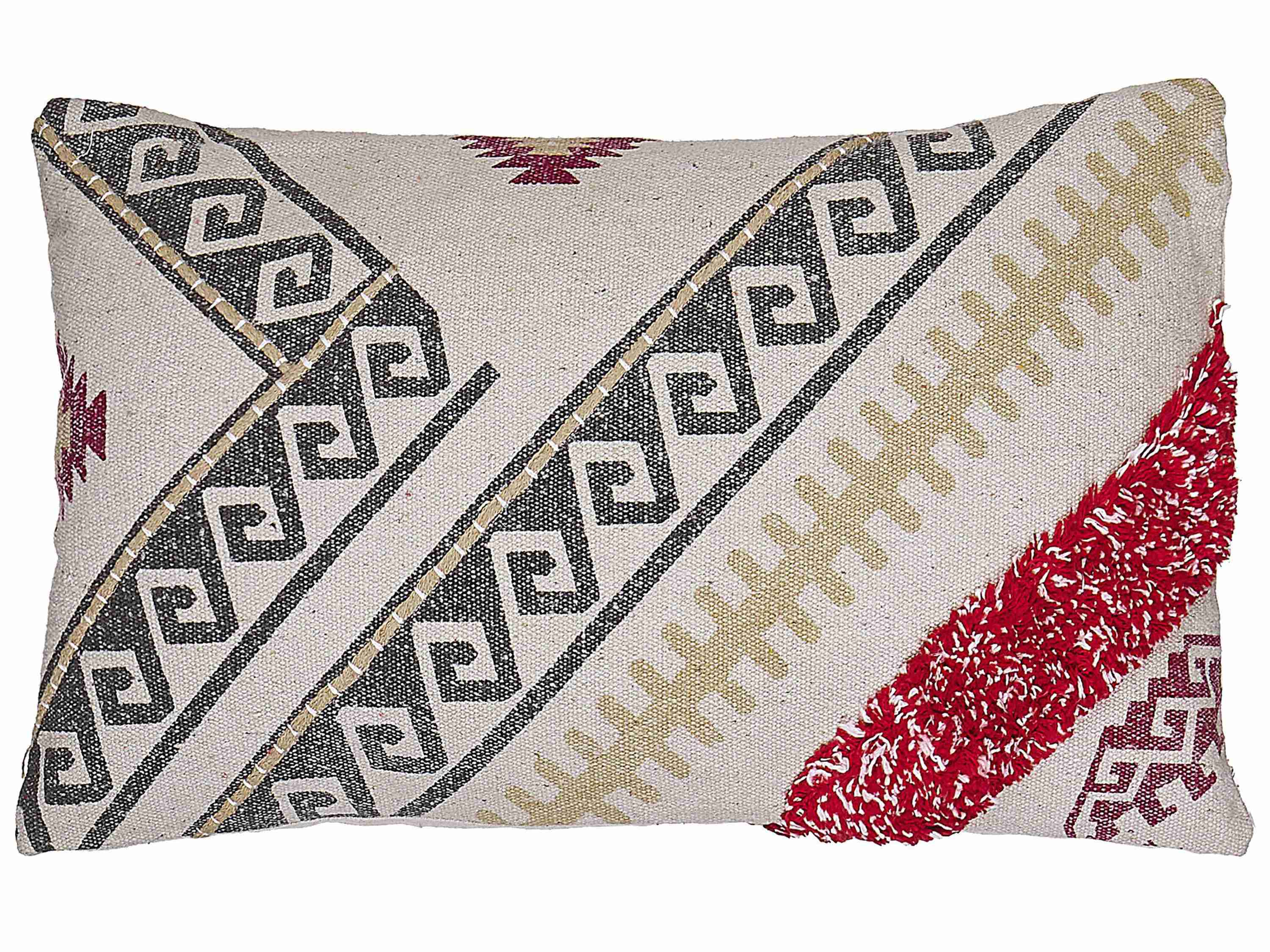Coussin BETULA Coton 30 x 50 cm Beige Motif géométrique