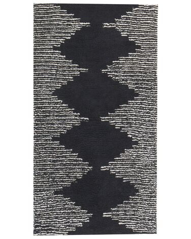 Rug BATHINDA Black/ White 80 x 150 cm Cotton