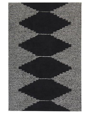Rug BATHINDA Black/ White 160 x 230 cm Cotton