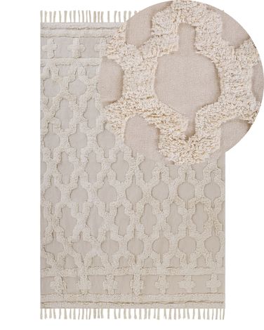 Rug SULUOVA Beige 140 x 200 cm Cotton