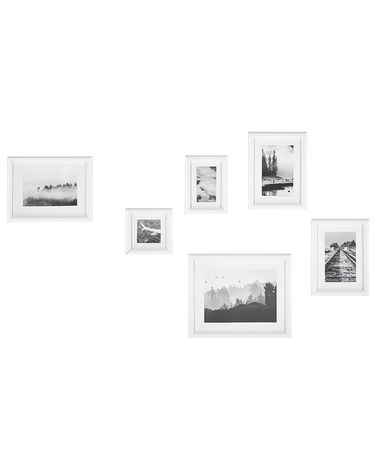 Lot de 6 cadres photo ZINARE Paysage Blanc