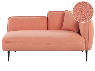 Rechtszijdige chaise longue CHEVANNES Bouclé Perzikroze