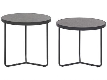 Lot de 2 tables basses MELODY Effet béton gris