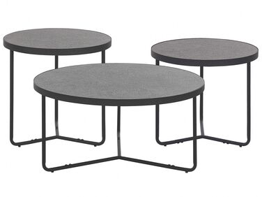 Lot de 3 tables basses MELODY Effet béton gris