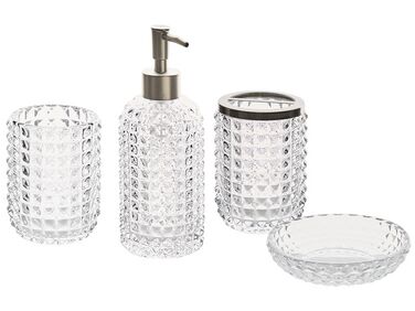 4-Piece Bathroom Accessories Set TAPIA Glass Transparent