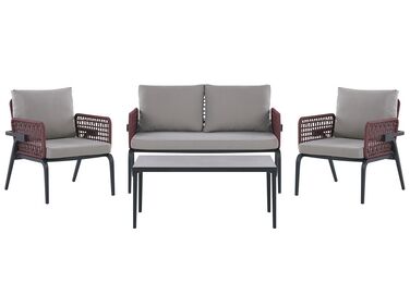 Loungeset met tafel 4-zits SCIACCA Metaal Grijs