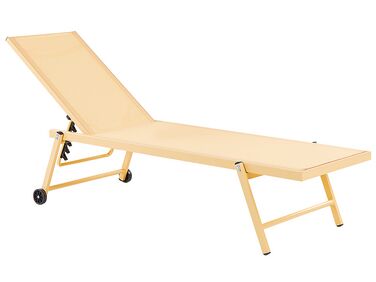 Sun Lounger PORTOFINO Reclining Metal Yellow