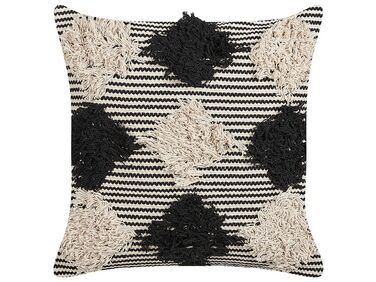 Coussin BHUSAWAL Coton 50 x 50 cm Noir Motif géométrique