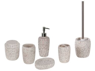 6-Piece Bathroom Accessories Set PALMILLA Ceramic Off-White