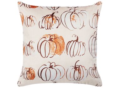 Coussin CUCURBITA Velours 45 x 45 cm Beige Motif de plante