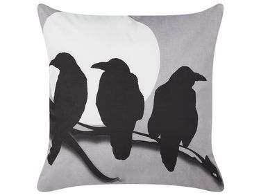 Coussin ORADEA Velours 45 x 45 cm Gris Motif animal