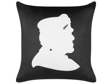 Coussin FRANKLINIA Velours 45 x 45 cm Noir Motif abstrait