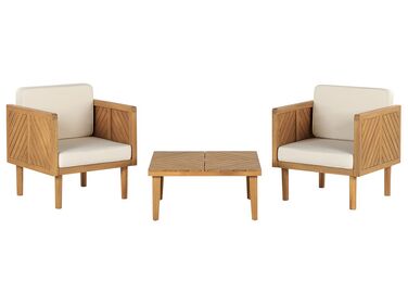 Bistro Set with Cushions BARATTI Acacia Wood Brown