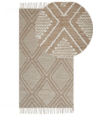 Rug KACEM Beige 80 x 150 cm Cotton
