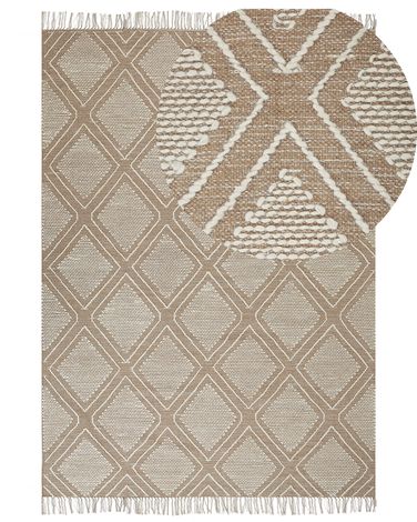 Rug KACEM Beige 140 x 200 cm Cotton
