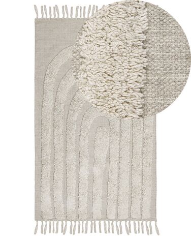 Rug HAKKARI Light Beige 80 x 150 cm Cotton