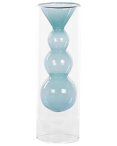 Bloemenvaas KALOCHI Glas 27 cm Turquoise
