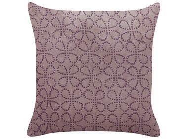 Coussin LARKSPUR Velours 45 x 45 cm Rose Motif géométrique