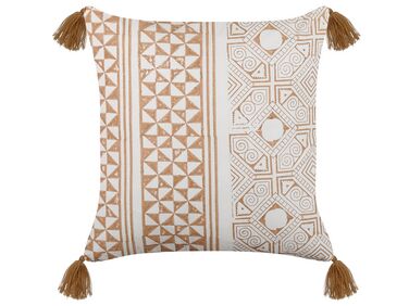 Coussin MALUS Coton 45 x 45 cm Marron clair Motif oriental
