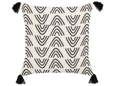 Coussin MAYS Coton 45 x 45 cm Blanc Motif géométrique