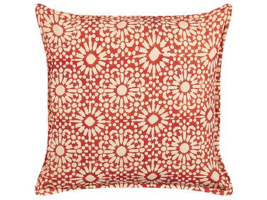Coussin CEIBA Coton 45 x 45 cm Rouge Motif géométrique