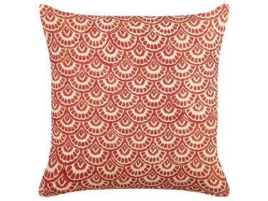Coussin RHUS Coton 45 x 45 cm Rouge Motif géométrique