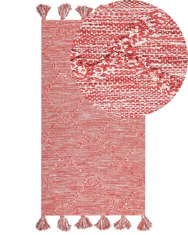 Rug NIGDE Red 80 x 150 cm Cotton