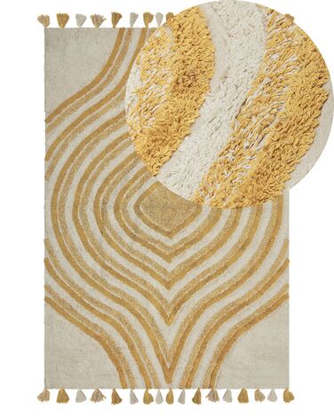Rug BINGOL Yellow 140 x 200 cm Cotton