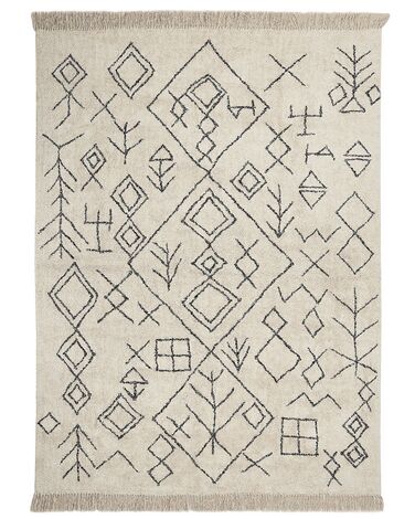 Rug SOMEK Beige 160 x 230 cm Cotton