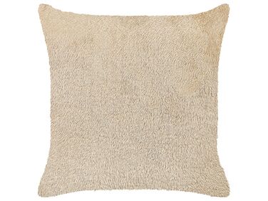 Coussin PILEA Fourrure synthétique 45 x 45 cm Beige Unicolore