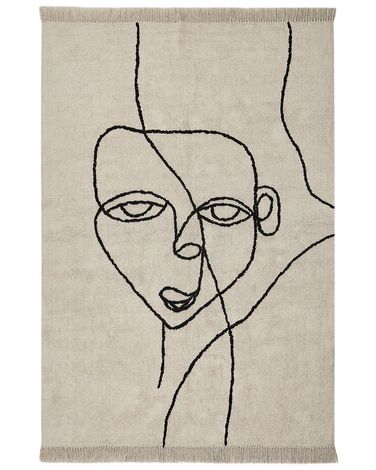 Rug NURU Light Beige 160 x 230 cm Cotton