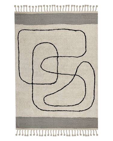 Rug DOKUZ Beige 140 x 200 cm Cotton