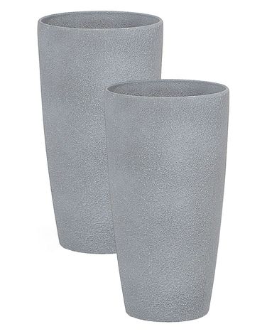 Set van 2 bloempotten ABDERA 23 cm Grijs