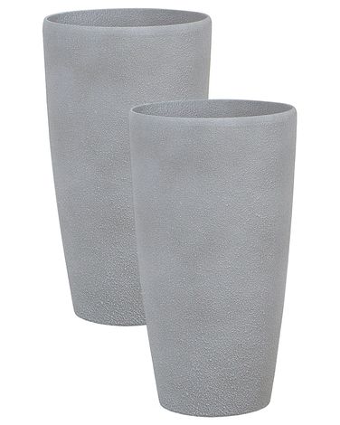 Set van 2 bloempotten ABDERA 31 cm Grijs